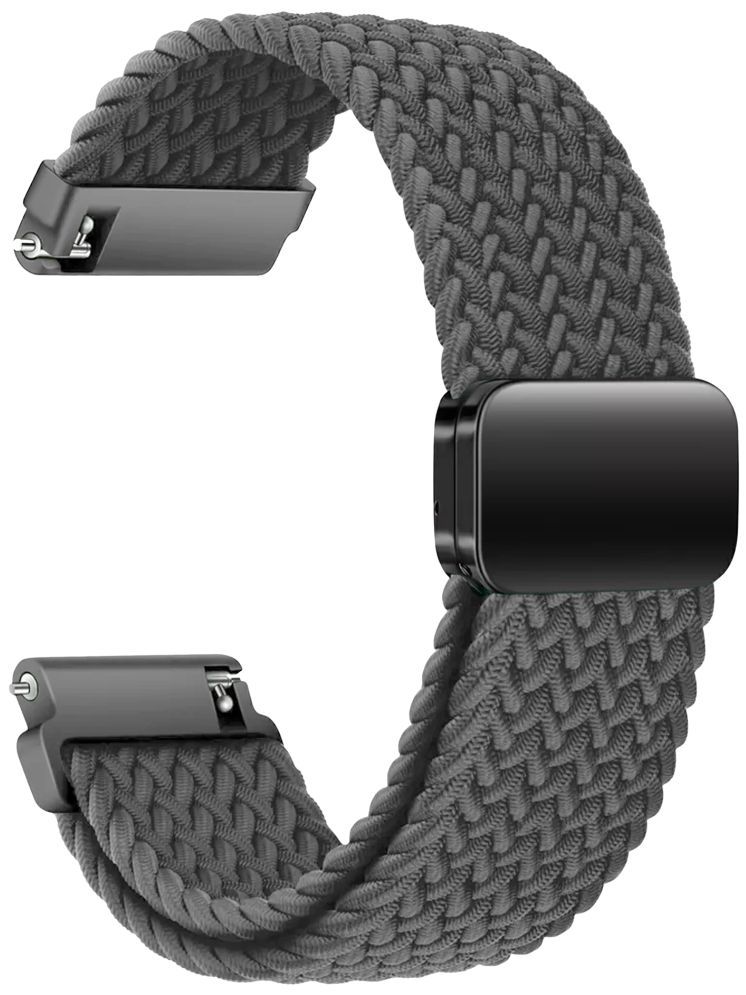     			ACM Watch Strap Woven Braided Magnetic 22mm compatible with Fastrack Optimus 2 Pro Smartwatch Adjustable Belt Band Grey