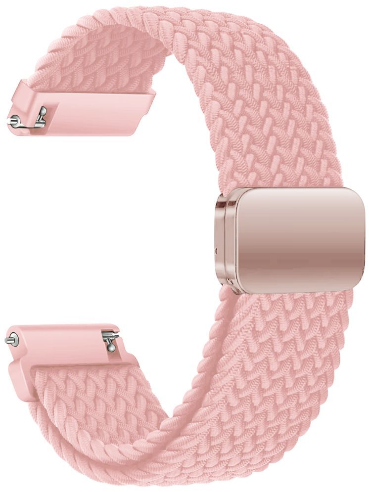     			ACM Watch Strap Woven Braided Magnetic 22mm compatible with Vibez Majestic Smartwatch Adjustable Belt Band Pink