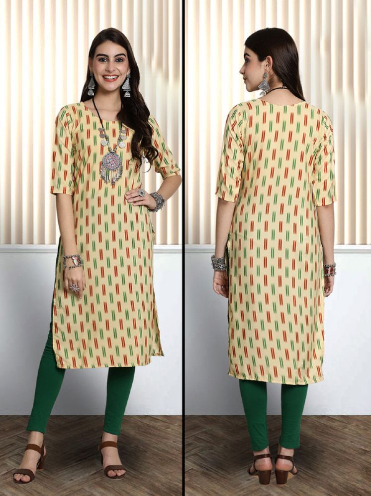     			1 Stop Fashion Pack of 1 Crepe Printed Nayra Women's Kurti - ( Yellow )