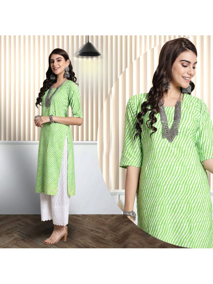     			1 Stop Fashion Pack of 1 Crepe Printed Nayra Women's Kurti - ( Green )