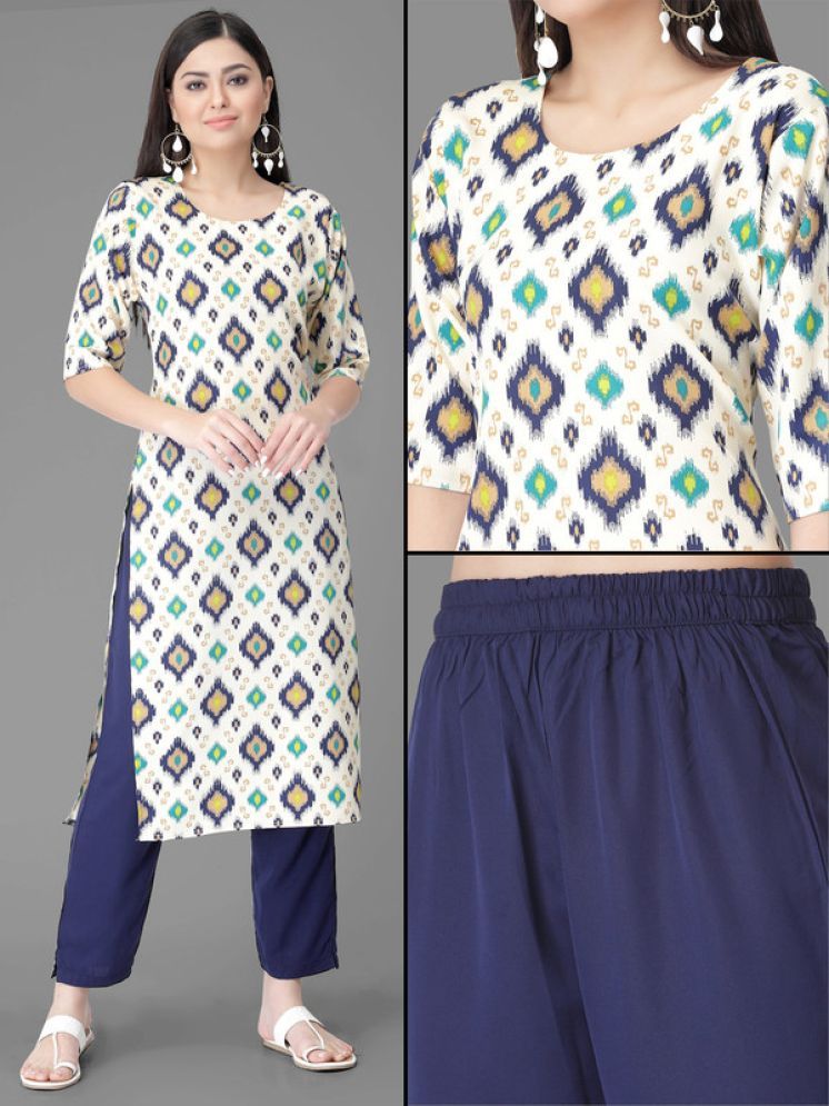     			1 Stop Fashion Pack of 1 Crepe Printed A-line Women's Kurti - ( White )