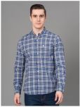 Red Tape Cotton Blend Regular Fit Checks Full Sleeves Men's Casual Shirt - Blue ( Pack of 1 )