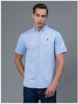 Red Tape Cotton Blend Regular Fit Solids Half Sleeves Men's Casual Shirt - Blue ( Pack of 1 )