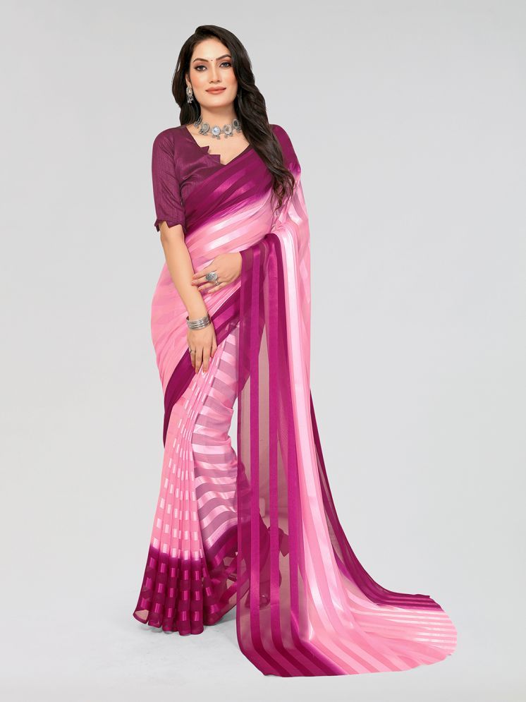     			ANAND SAREES Pack of 1 Georgette Printed Saree With Blouse Piece ( Pink )