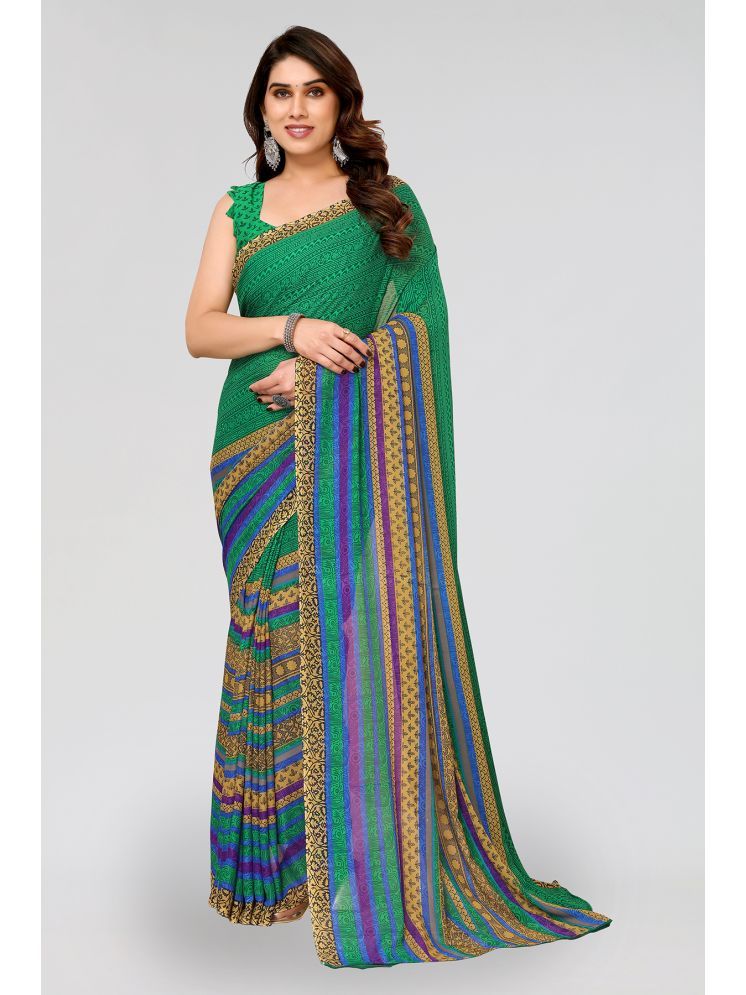     			ANAND SAREES Pack of 1 Georgette Printed Saree With Blouse Piece ( Green )