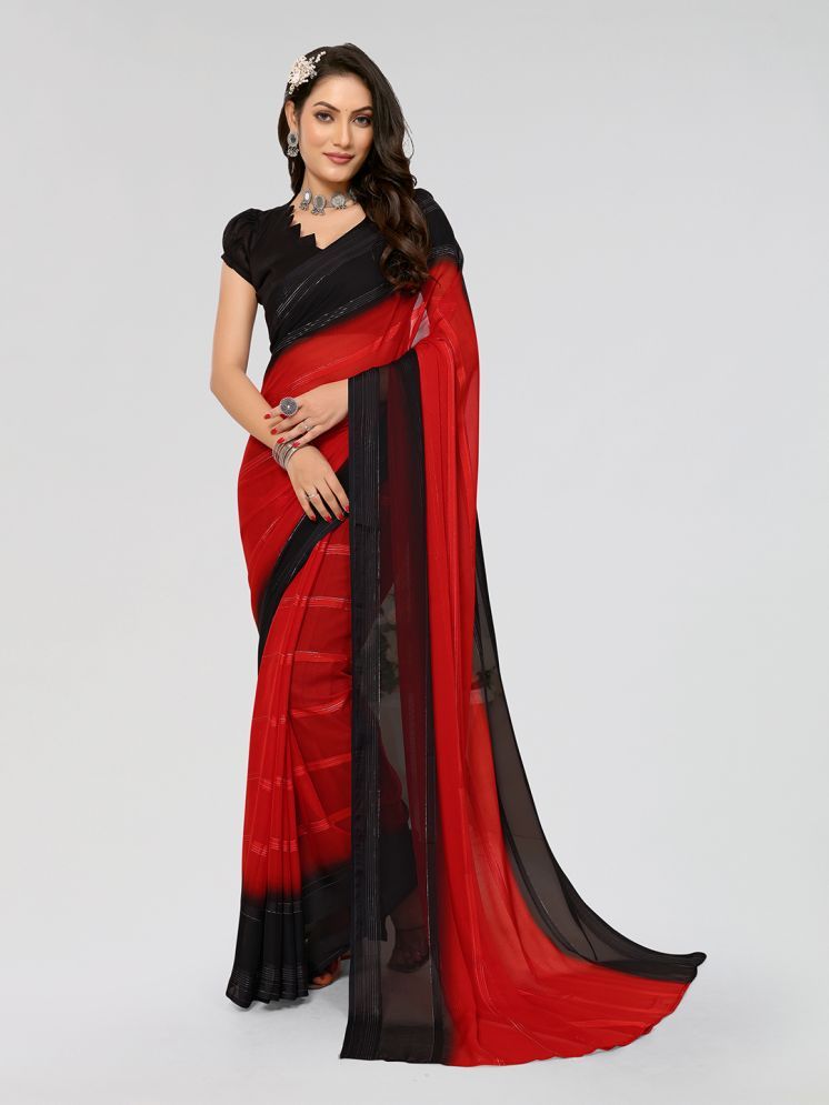     			ANAND SAREES Pack of 1 Georgette Printed Saree With Blouse Piece ( Red )