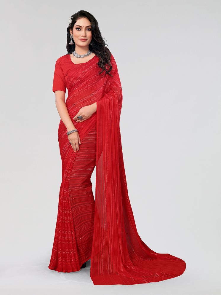     			ANAND SAREES Pack of 1 Georgette Printed Saree With Blouse Piece ( Red )