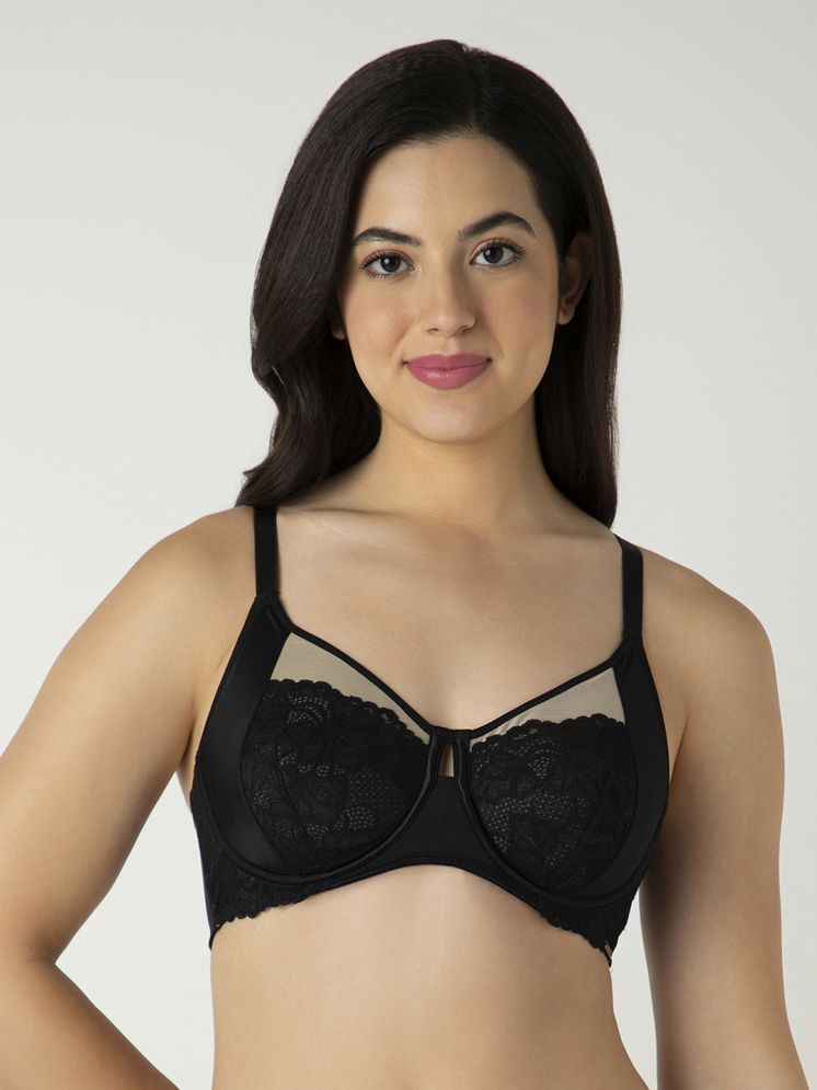     			Amante Pack of 1 Nylon Non Padded Minimizer Bra For Women ( Black )