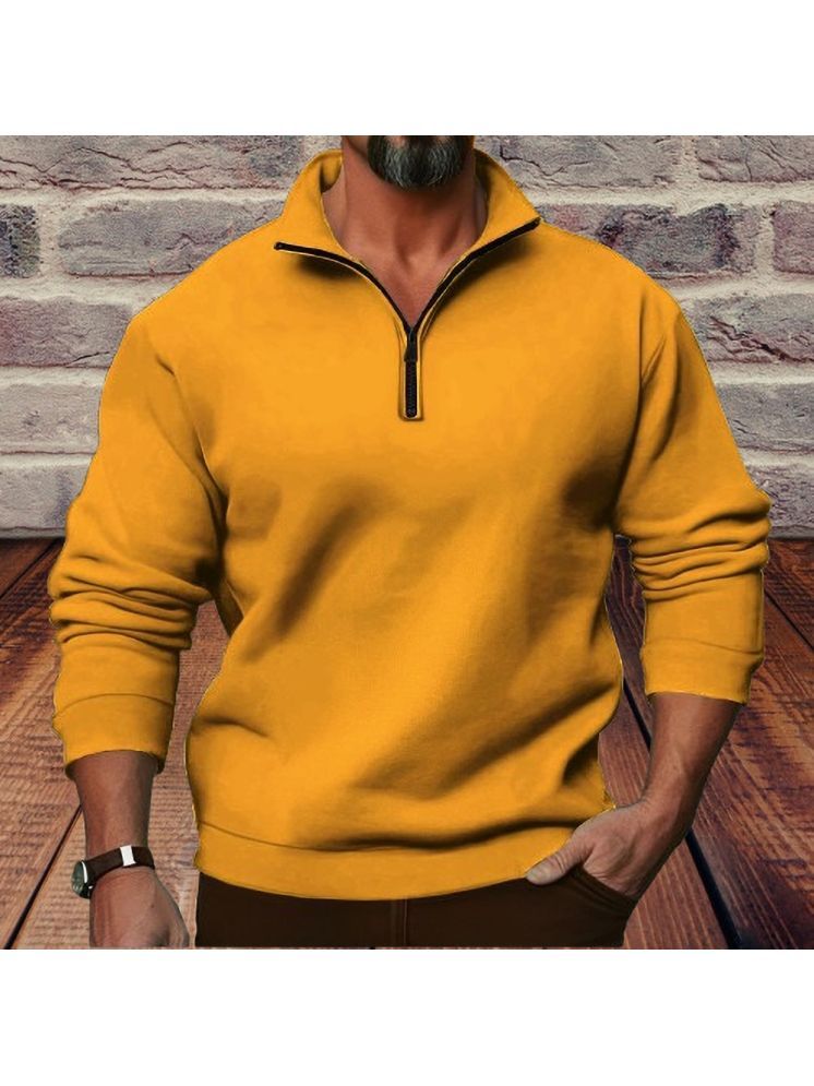     			Kintu Parantu Fleece High Neck Men's Sweatshirt - Mustard ( Pack of 1 )