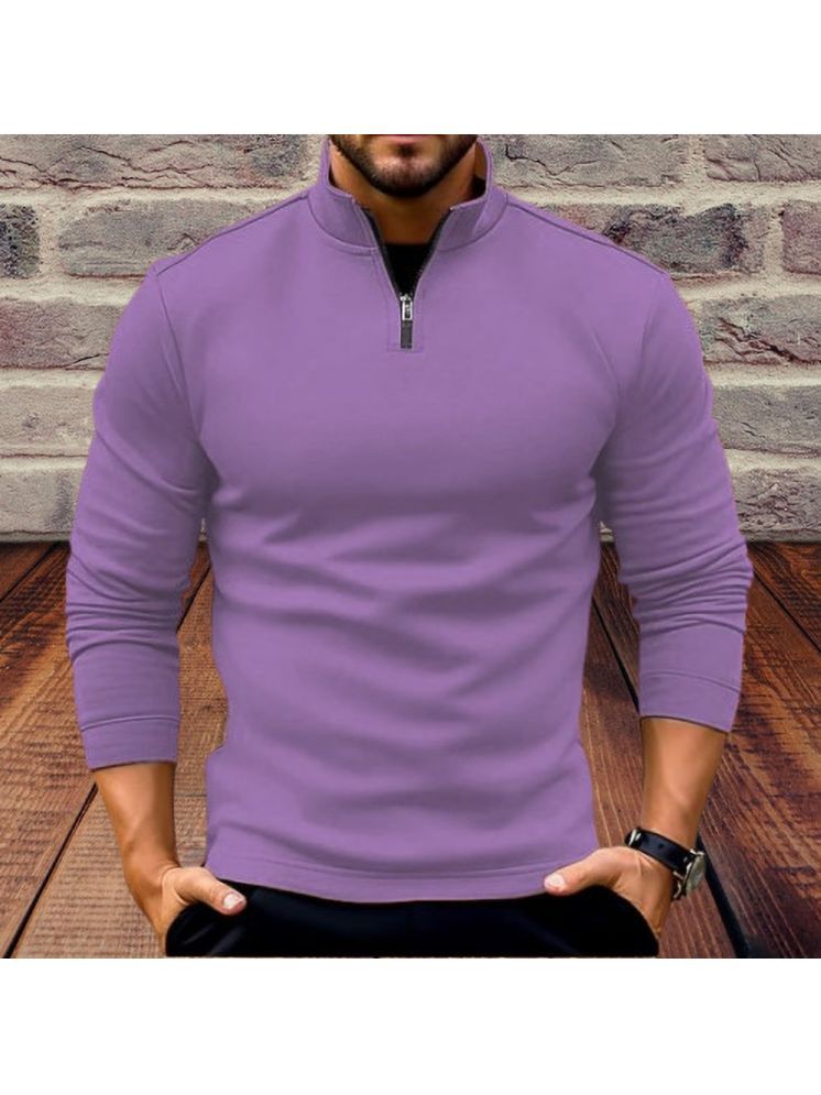     			Kintu Parantu Fleece High Neck Men's Sweatshirt - Purple ( Pack of 1 )