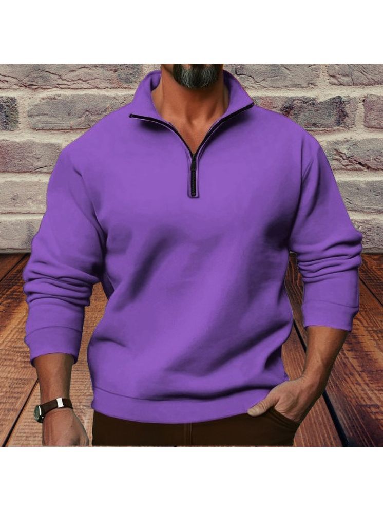     			Kintu Parantu Fleece High Neck Men's Sweatshirt - Purple ( Pack of 1 )