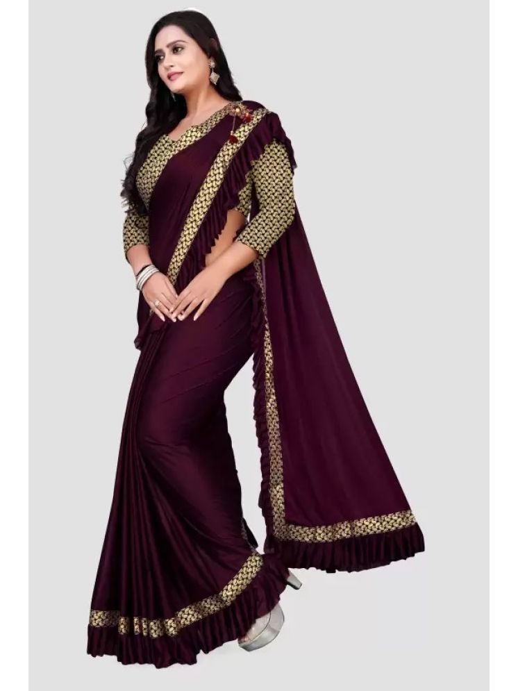     			Saadhvi Pack of 1 Lycra Embellished Saree With Blouse Piece ( Wine )