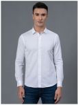 Red Tape 100% Cotton Regular Fit Self Design Full Sleeves Men's Casual Shirt - White ( Pack of 1 )