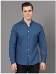 Red Tape Cotton Blend Regular Fit Solids Full Sleeves Men's Casual Shirt - Blue ( Pack of 1 )