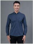 Red Tape Cotton Blend Regular Fit Solids Full Sleeves Men's Casual Shirt - Navy ( Pack of 1 )