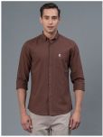 Red Tape Cotton Blend Regular Fit Solids Full Sleeves Men's Casual Shirt - Brown ( Pack of 1 )