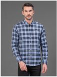 Red Tape Cotton Blend Regular Fit Checks Full Sleeves Men's Casual Shirt - Blue ( Pack of 1 )