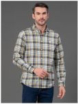 Red Tape Cotton Blend Regular Fit Checks Full Sleeves Men's Casual Shirt - Green ( Pack of 1 )