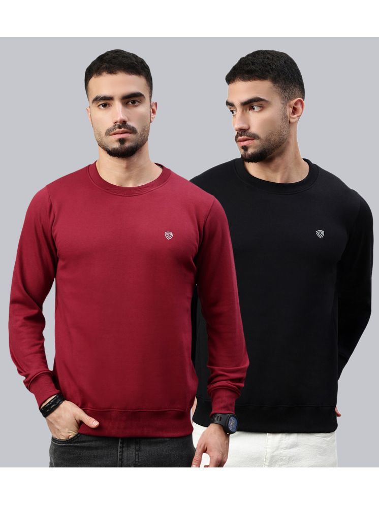     			Lux Cozi Cotton Round Neck Men's Sweatshirt - Maroon ( Pack of 2 )