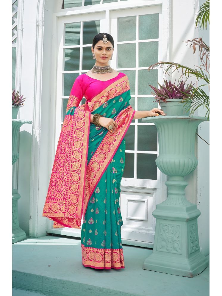     			Sariya Pack of 1 Jacquard Woven Saree With Blouse Piece ( Rama )