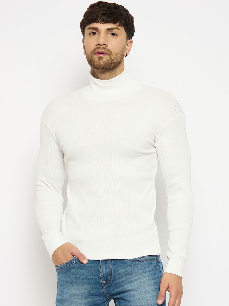     			BICHARA Fleece High Neck Men's Sweatshirt - White ( Pack of 1 )