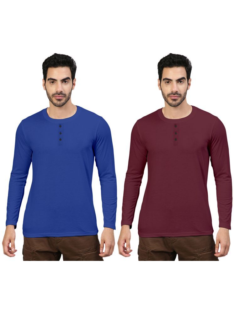     			FTX Pack of 2 Cotton Blend Regular Fit Men's T-Shirt ( Maroon )