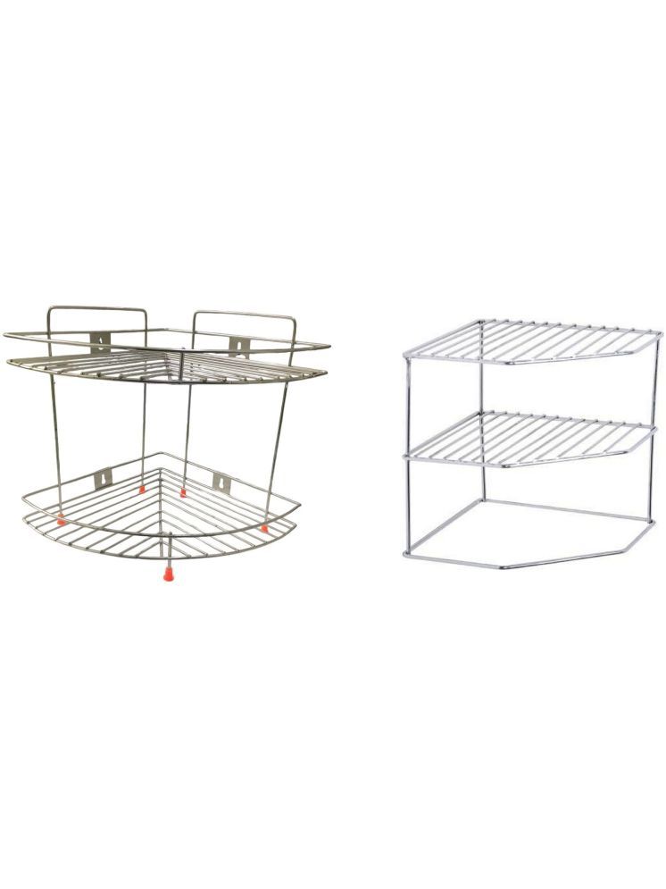     			Home Lane Silver Stainless Steel Wall mount Stand ( Pack of 2 )