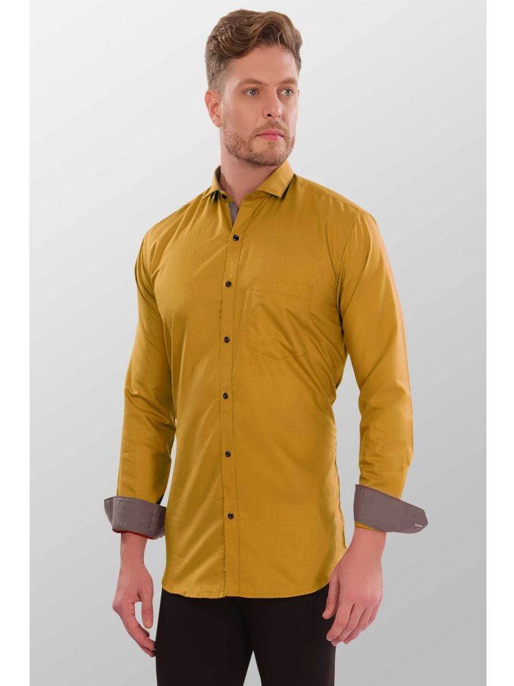     			VERTUSY Cotton Blend Regular Fit Solids Full Sleeves Men's Casual Shirt - Yellow ( Pack of 1 )