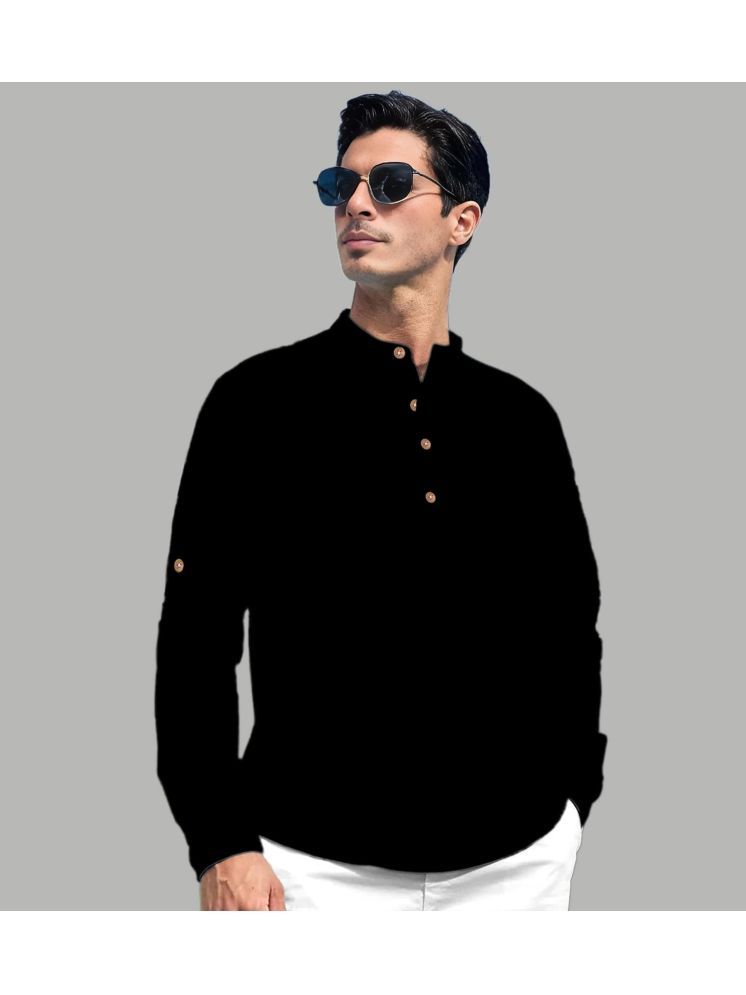     			Vida Loca Black Cotton Blend Men's Shirt Style Kurta ( Pack of 1 )