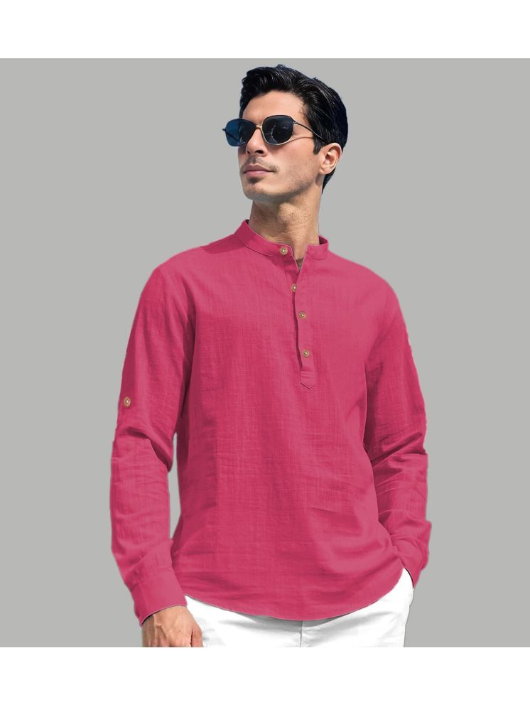     			Vida Loca Pink Cotton Blend Men's Shirt Style Kurta ( Pack of 1 )