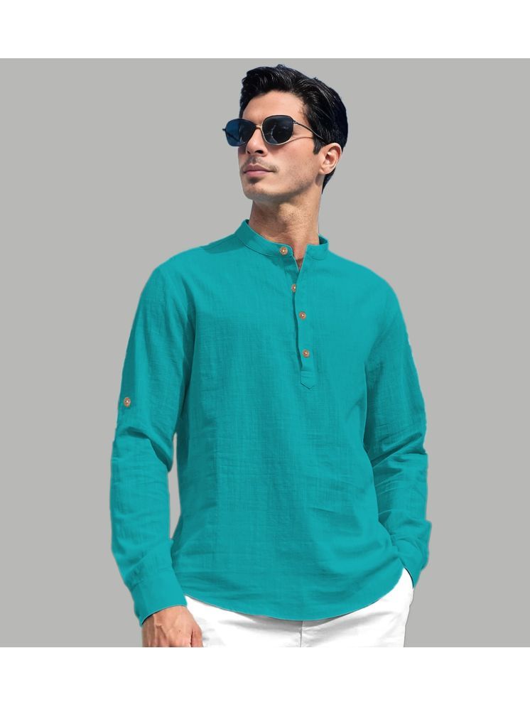     			Vida Loca Turquoise Cotton Blend Men's Regular Kurta ( Pack of 1 )