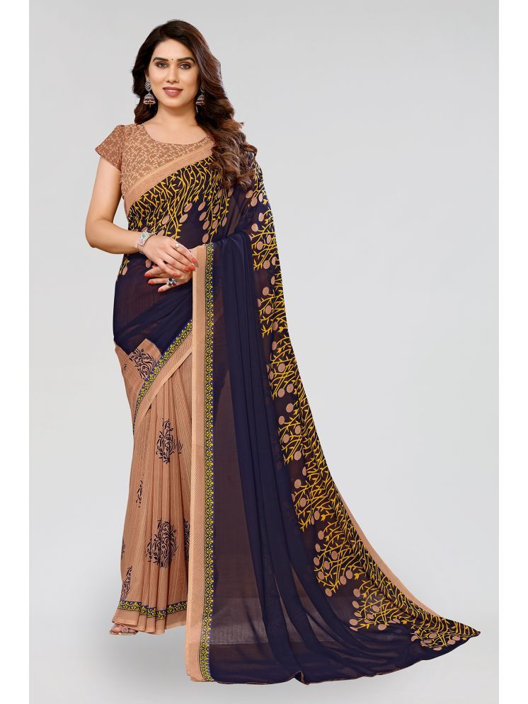     			ANAND SAREES Pack of 1 Georgette Printed Saree With Blouse Piece ( Beige )