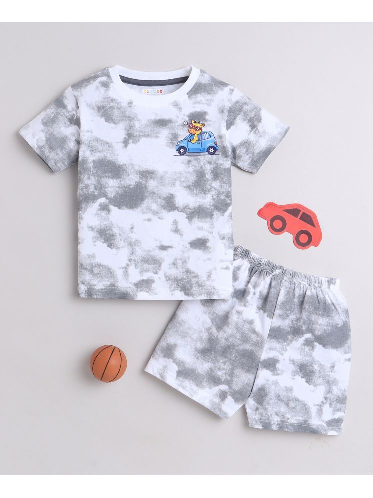     			BUMZEE Pack of 1 Baby Boys Cotton T-Shirt & Shorts ( White )