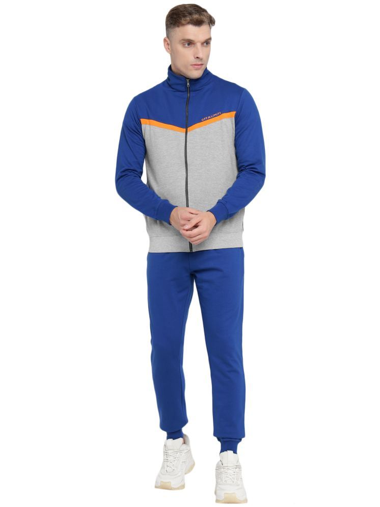     			OFF LIMITS Blue Fleece Regular Fit Colorblock Men's Sports Tracksuit ( Pack of 1 )