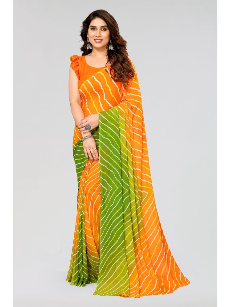     			ANAND SAREES Pack of 1 Georgette Printed Saree With Blouse Piece ( Green )