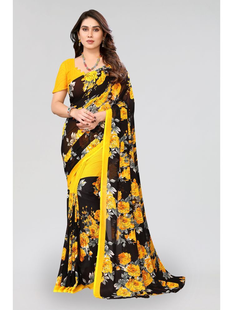     			ANAND SAREES Pack of 1 Georgette Printed Saree With Blouse Piece ( Yellow )