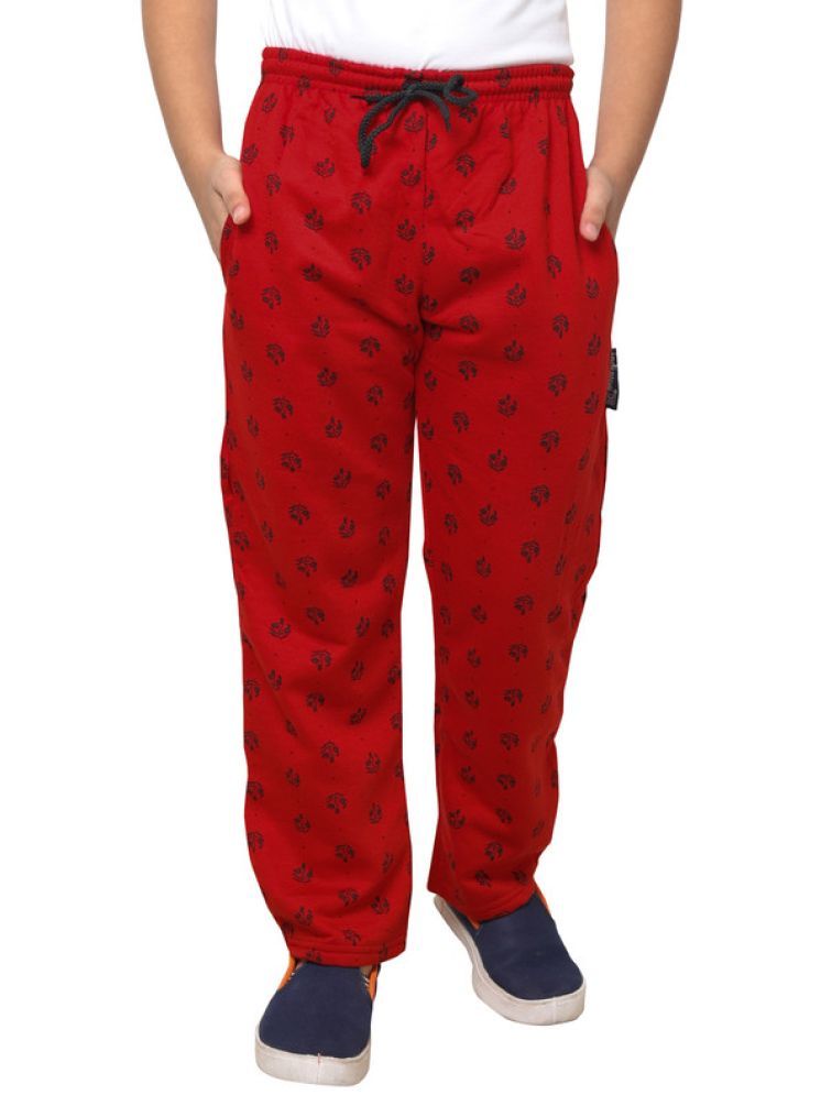     			IndiWeaves Pack of 1 Boys Fleece Trackpant ( Red )