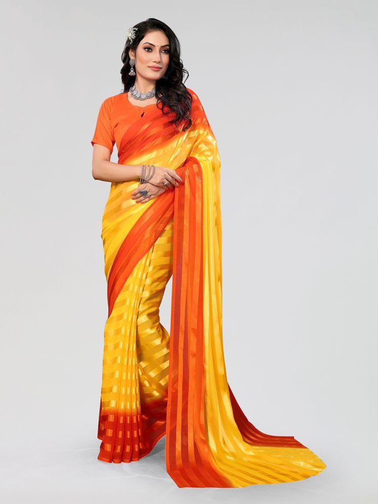     			ANAND SAREES Pack of 1 Georgette Dyed Saree With Blouse Piece ( Orange )