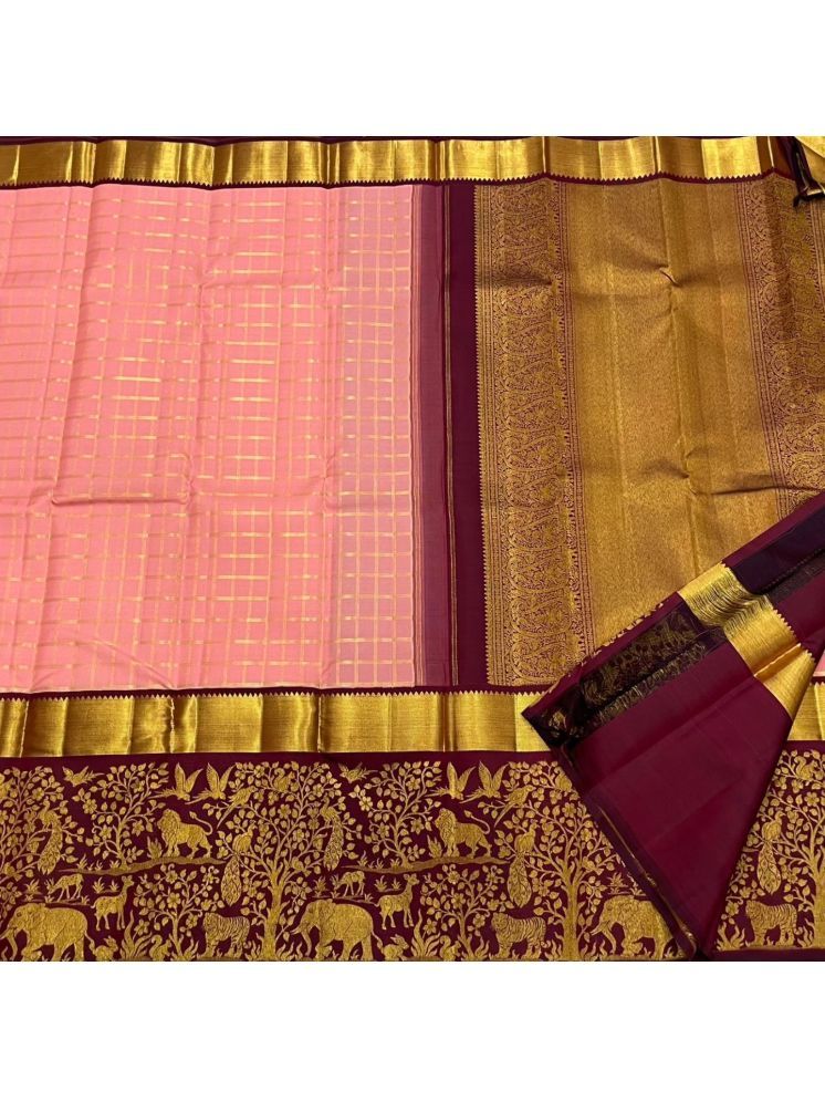     			Aika Pack of 1 Silk Embellished Saree With Blouse Piece ( Peach )