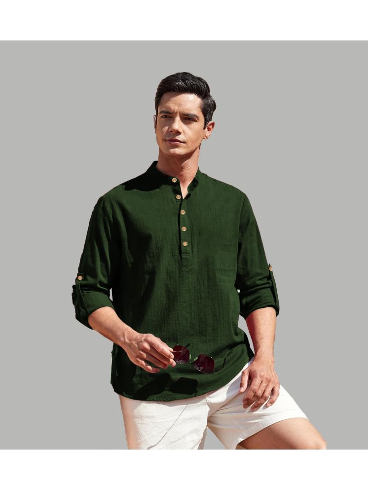     			Apektra Green Cotton Blend Men's Shirt Style Kurta ( Pack of 1 )