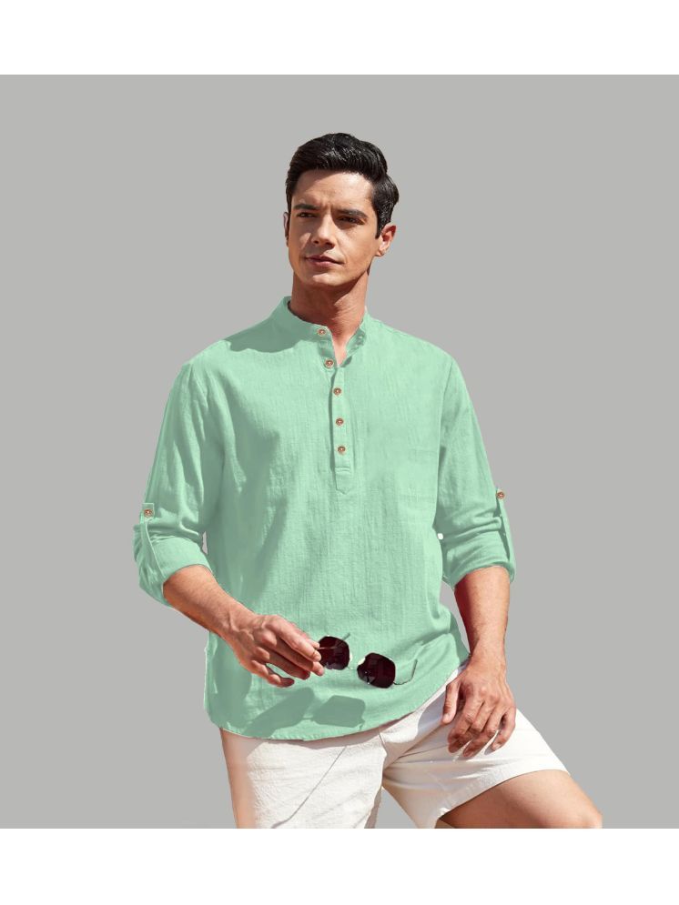     			Apektra Light Blue Cotton Blend Men's Shirt Style Kurta ( Pack of 1 )