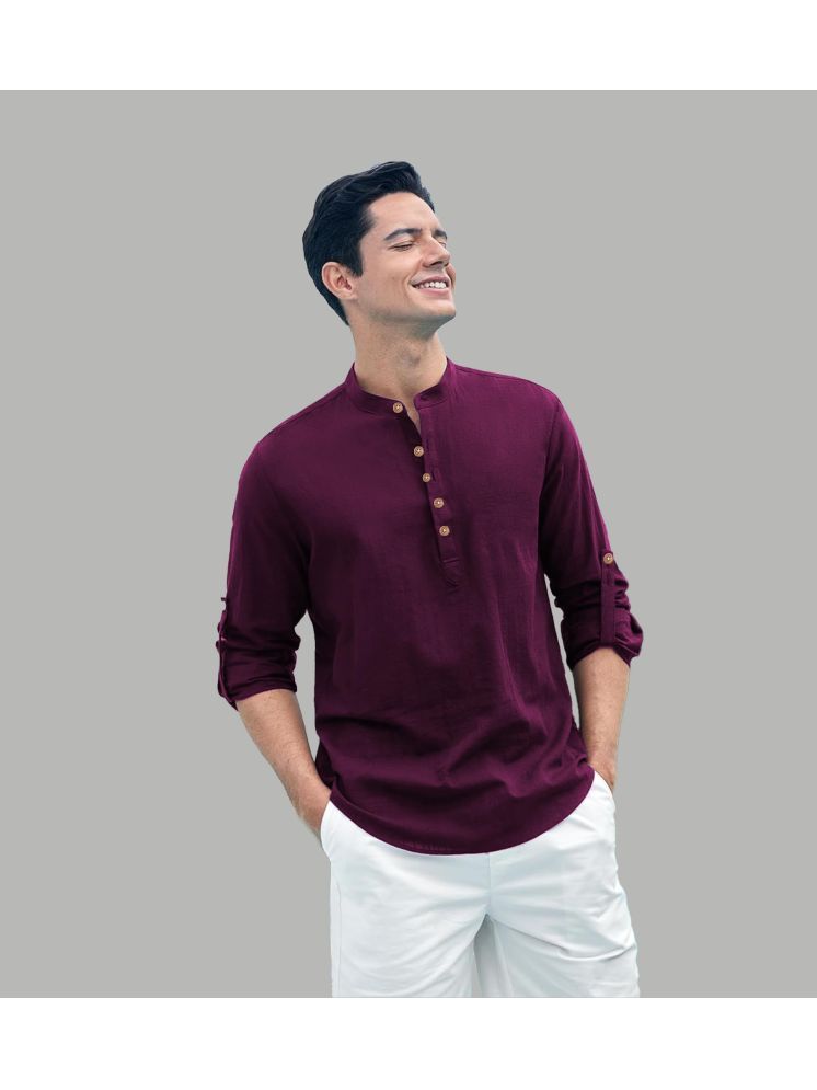     			Apektra Magenta Cotton Blend Men's Shirt Style Kurta ( Pack of 1 )