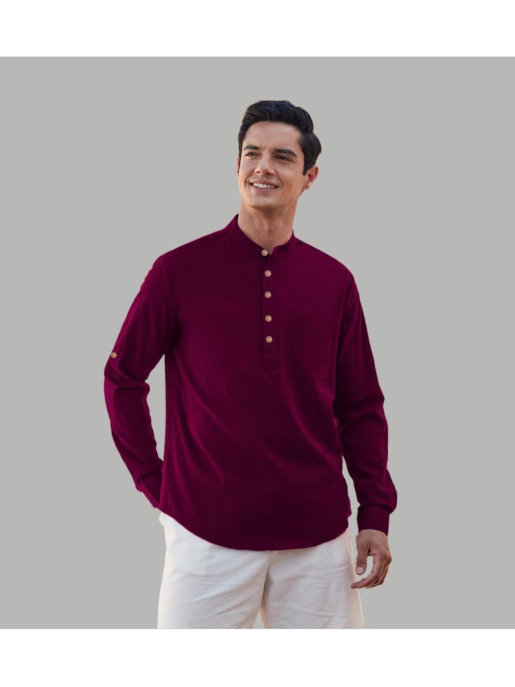     			Apektra Magenta Cotton Blend Men's Shirt Style Kurta ( Pack of 1 )