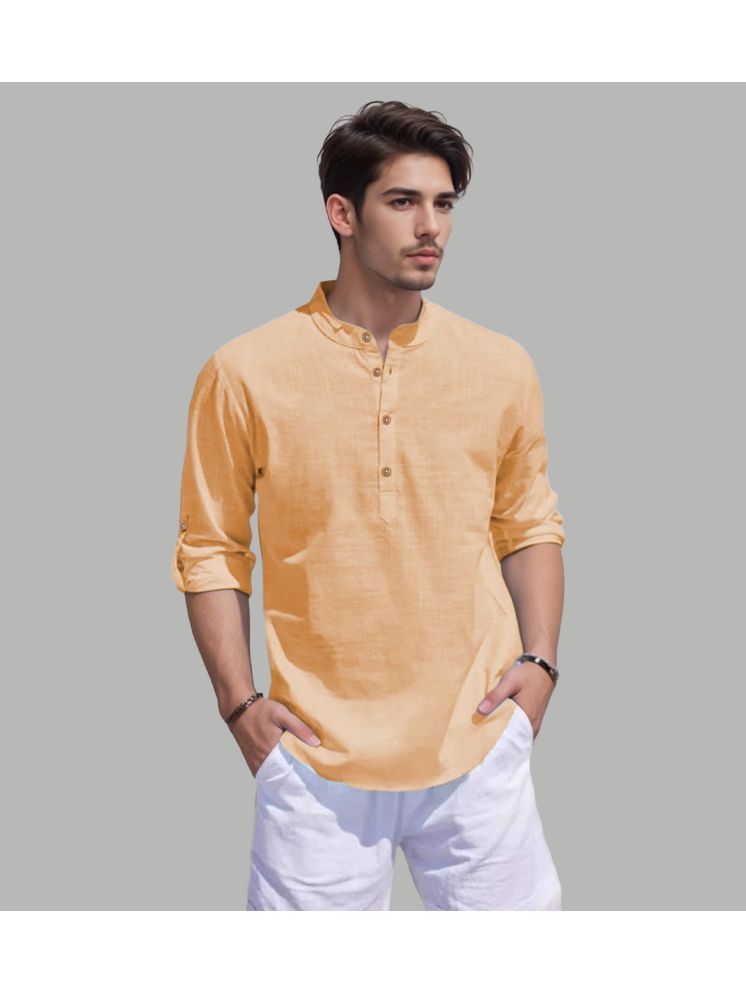     			Apektra Orange Cotton Blend Men's Shirt Style Kurta ( Pack of 1 )