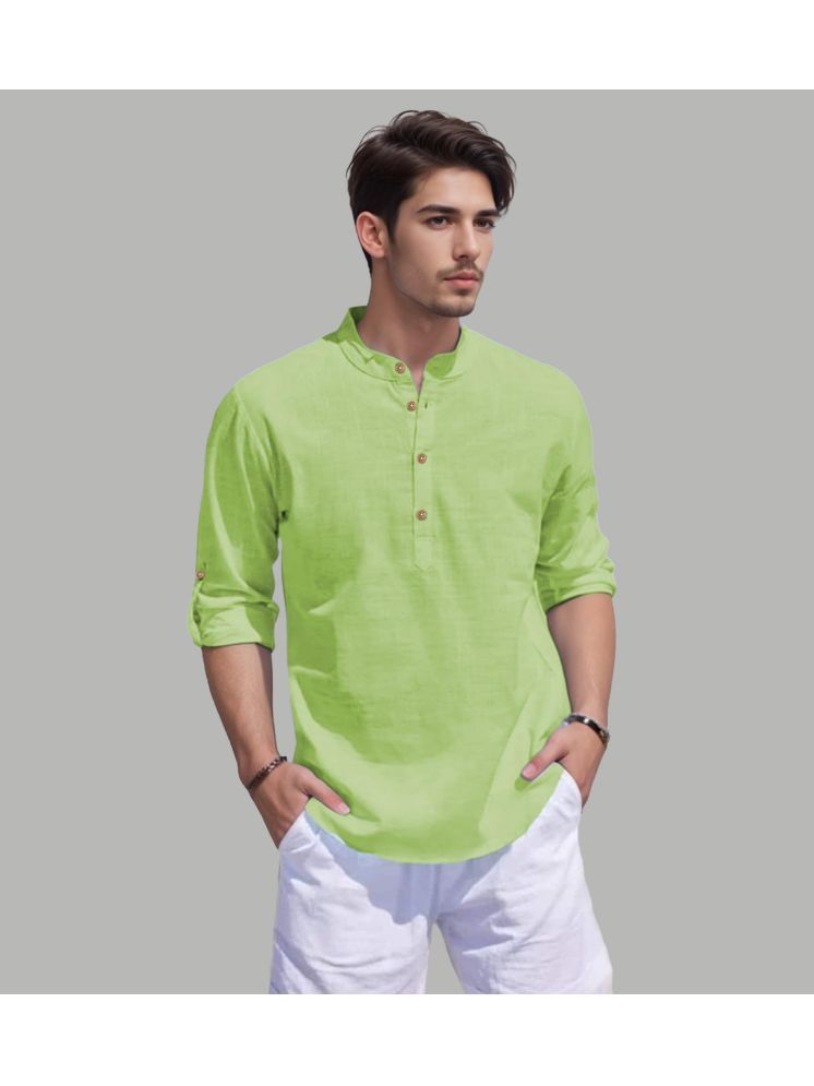     			Apektra Sea Green Cotton Blend Men's Shirt Style Kurta ( Pack of 1 )