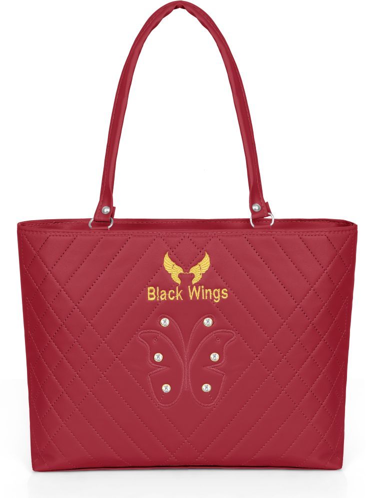     			BLACK WINGS Shoulder Bag PU Set of 1 ( Maroon )