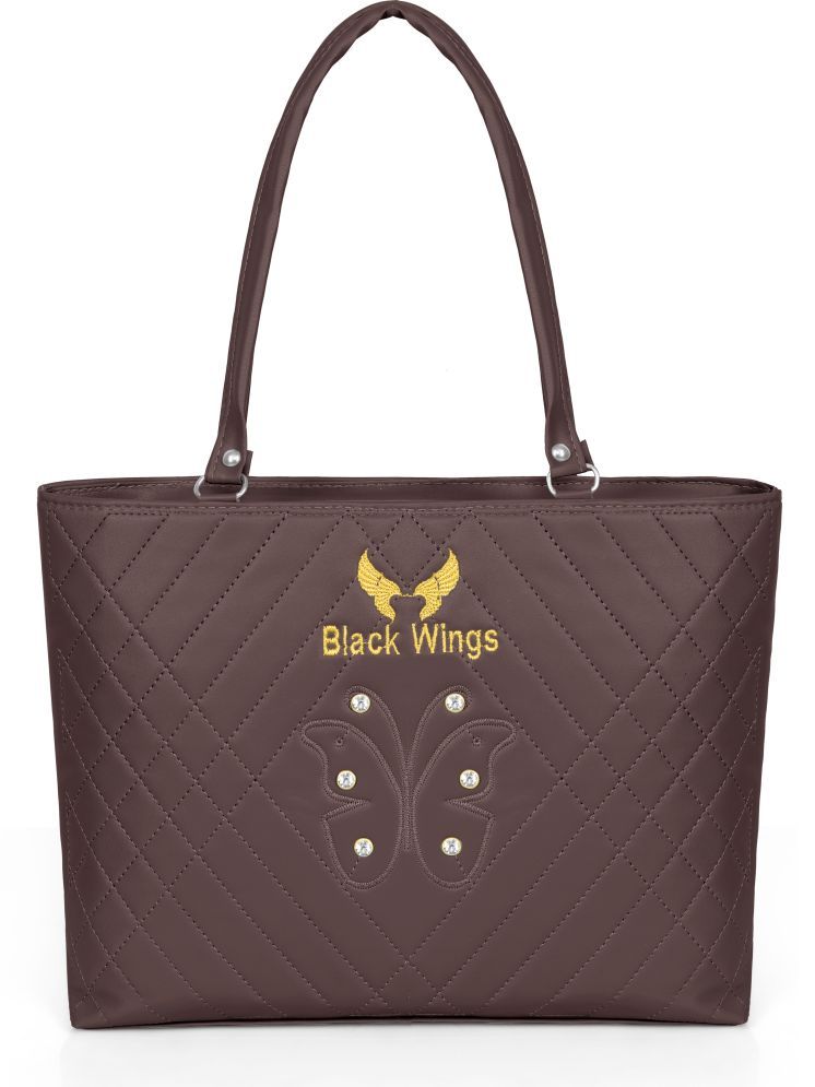     			BLACK WINGS Shoulder Bag PU Set of 1 ( Brown )