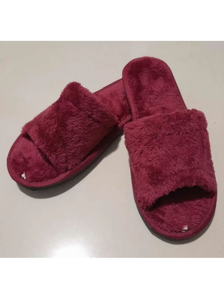     			FUSEOWL Maroon Women's Slide