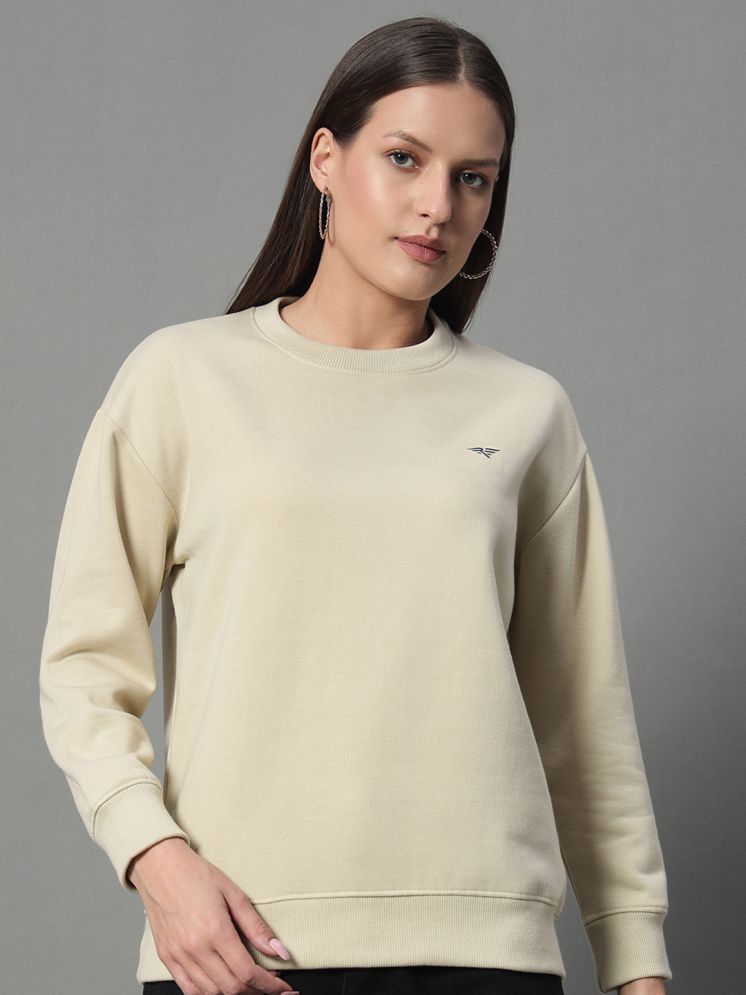     			Riss Cotton Blend Women's Non Hooded Sweatshirt ( Beige )