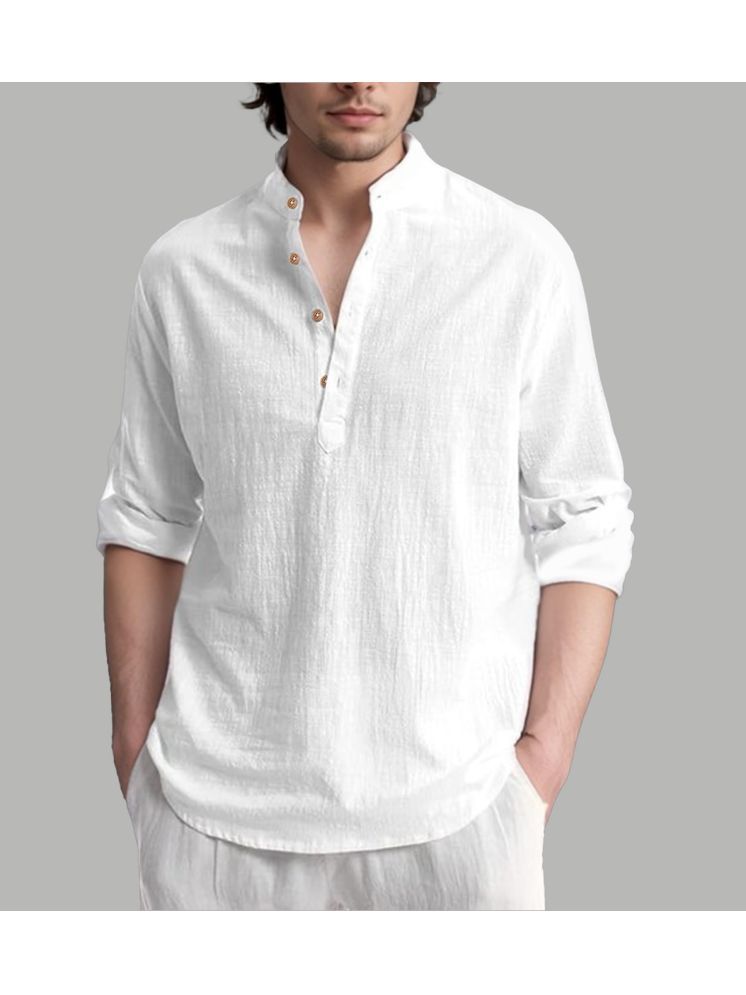     			UNI VIBE WHite Cotton Blend Men's Regular Kurta ( Pack of 1 )